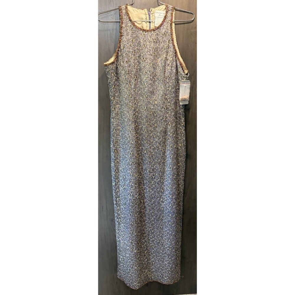 Adriana Papel Evening Gown Silk Beaded Size 10